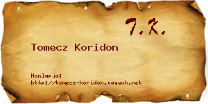 Tomecz Koridon névjegykártya